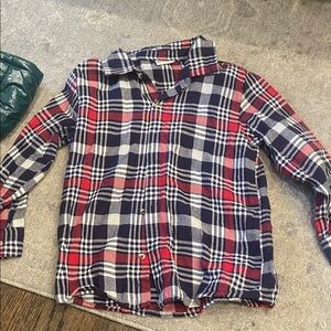 Classic Plaid Kids Button-Down Shirt - Red, Blue, and White